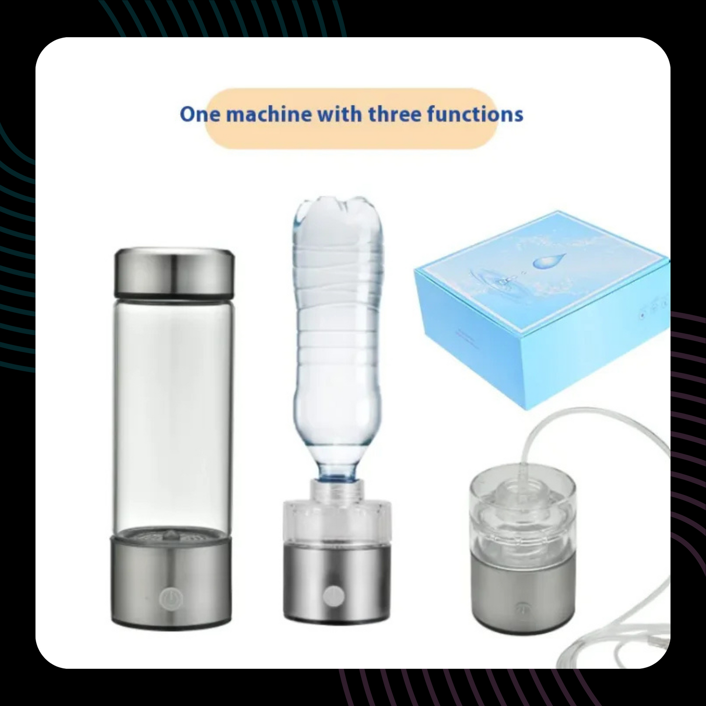 Hydrogen Water Bottle – | 1600 PPB Ionizer, SPE/PEM Tech, Rechargeable | For Home, Office, Travel, and Fitness